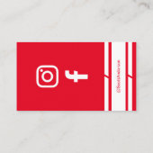 Modern Home Logo Social Media QR Code Red 名刺 (裏面)