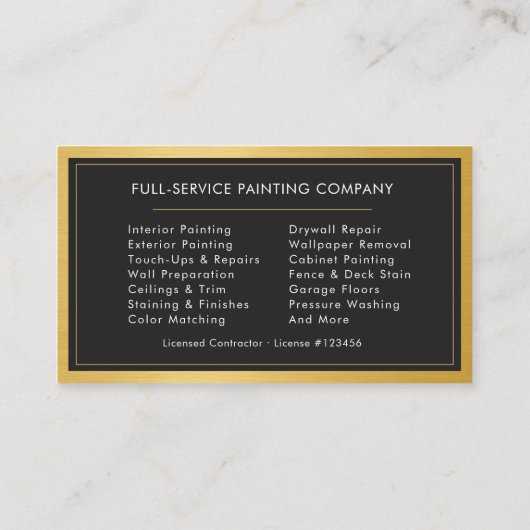 Modern Home Painter Contractor Painting Service 名刺 (裏面)