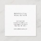 Modern Home Real Estate Logo Dark Wood スクエア名刺 (裏面)