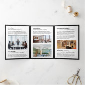 Modern Home Real Estate Logo Dark Wood 三つ折りカード (内部)