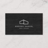 Modern Home Real Estate Logo Dark Wood 名刺 (正面)