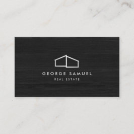 Modern Home Real Estate Logo Dark Wood 名刺