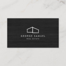 Modern Home Real Estate Logo Dark Wood
