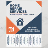 Modern Home Repair Tear-Off Tabs Flyer チラシ (正面)