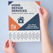 Modern Home Repair Tear-Off Tabs Flyer チラシ (手)