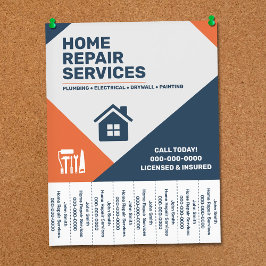 Modern Home Repair Tear-Off Tabs Flyer チラシ