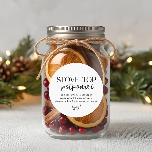 Modern Homemade Christmas Stovetop Potpourri ラウンドシール