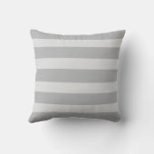 Modern Horizontal Striped Gray Throw Pillow クッション (裏面)