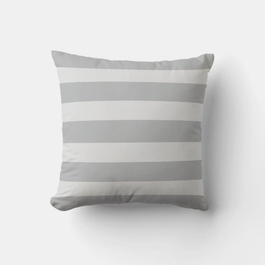 Modern Horizontal Striped Gray Throw Pillow クッション (正面)