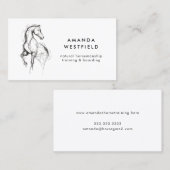 Modern Horse Drawing Equine Equestrian 名刺 (正面/裏面)