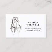 Modern Horse Drawing Equine Equestrian 名刺 (正面)