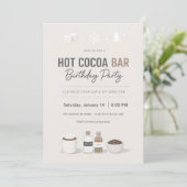 Modern Hot Cocoa Bar Birthday Invitation 招待状 (スタンド正面)