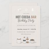 Modern Hot Cocoa Bar Birthday Invitation 招待状 (正面/裏面)