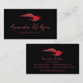 Modern Hot Pink Metallic Abstract  名刺 (正面/裏面)