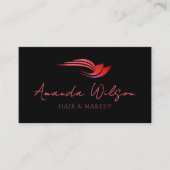 Modern Hot Pink Metallic Abstract 名刺 (正面)