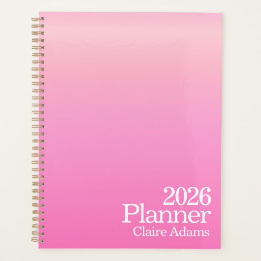 Modern Hot Pink Ombre Planner プランナー手帳 (正面)