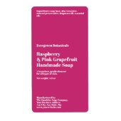 Modern Hot Pink Soap Packaging Label ラベル (正面)