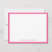Modern Hot Pink Two Border Name Personalized ノートカード (正面)