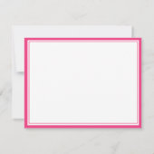 Modern Hot Pink Two Border Name Personalized ノートカード (裏面)