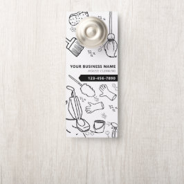 Modern House Cleaning Housekeeping Janitorial ドアノブサイン