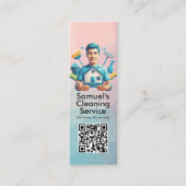 Modern House Cleaning Maid Service Housekeeping スキニー名刺 (正面)