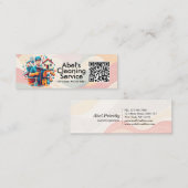 Modern House Cleaning Maid Service Housekeeping スキニー名刺 (正面/裏面)