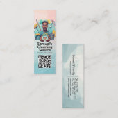 Modern House Cleaning Maid Service Housekeeping スキニー名刺 (正面/裏面)