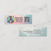 Modern House Cleaning Maid Service Housekeeping スキニー名刺 (正面/裏面)