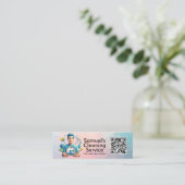 Modern House Cleaning Maid Service Housekeeping スキニー名刺 (スタンド正面)