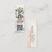 Modern House Cleaning Maid Service Housekeeping スキニー名刺 (正面/裏面)