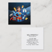 Modern House Cleaning Maid Service Housekeeping スクエア名刺 (正面/裏面)