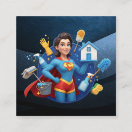 Modern House Cleaning Maid Service Housekeeping スクエア名刺