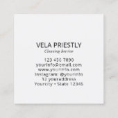 Modern House Cleaning Maid Service Housekeeping スクエア名刺 (裏面)