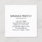 Modern House Cleaning Maid Service Housekeeping スクエア名刺 (裏面)