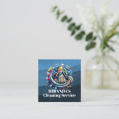 Modern House Cleaning Maid Service Housekeeping スクエア名刺 (スタンド正面)