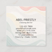 Modern House Cleaning Maid Service Housekeeping スクエア名刺 (裏面)