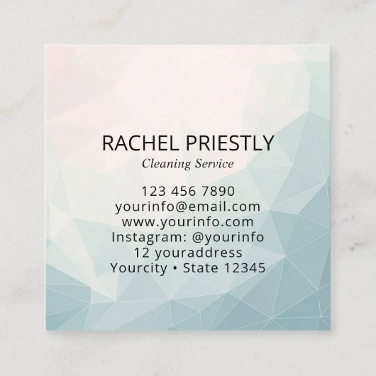 Modern House Cleaning Maid Service Housekeeping スクエア名刺 (裏面)
