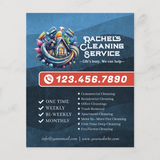 Modern House Cleaning Maid Service Housekeeping チラシ (正面)