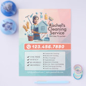 Modern House Cleaning Maid Service Housekeeping チラシ (シングル)