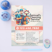 Modern House Cleaning Maid Service Housekeeping チラシ (シングル)