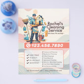Modern House Cleaning Maid Service Housekeeping チラシ (シングル)