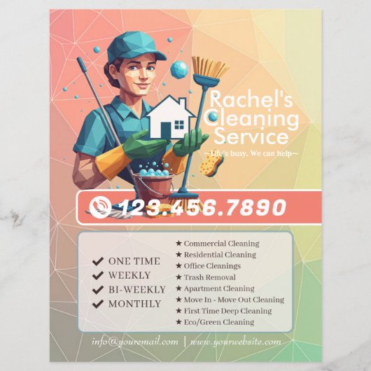 Modern House Cleaning Maid Service Housekeeping チラシ (正面)