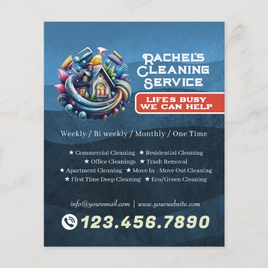 Modern House Cleaning Maid Service Housekeeping チラシ (正面)