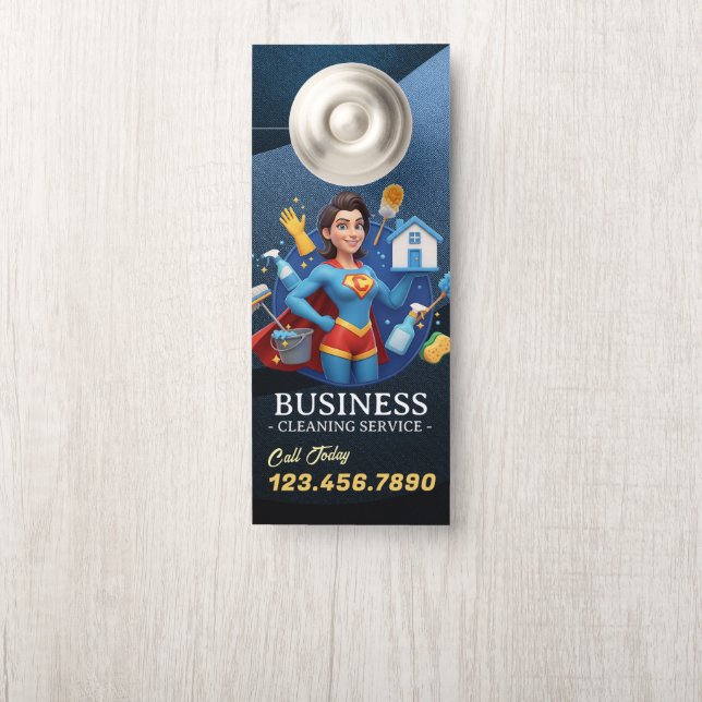 Modern House Cleaning Maid Service Housekeeping ドアノブサイン (ノブ)