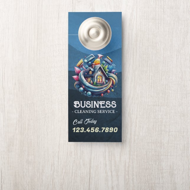 Modern House Cleaning Maid Service Housekeeping ドアノブサイン (ノブ)