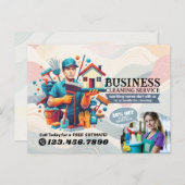 Modern House Cleaning Maid Service Housekeeping ポストカード (正面/裏面)