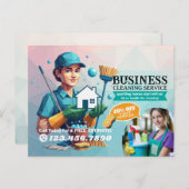 Modern House Cleaning Maid Service Housekeeping ポストカード (正面/裏面)