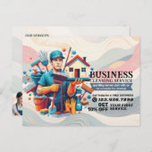 Modern House Cleaning Maid Service Housekeeping ポストカード (正面/裏面)