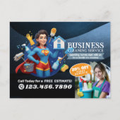 Modern House Cleaning Maid Service Housekeeping ポストカード (正面)