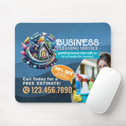 Modern House Cleaning Maid Service Housekeeping マウスパッド (マウス)